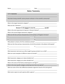 Notes: Taxonomy