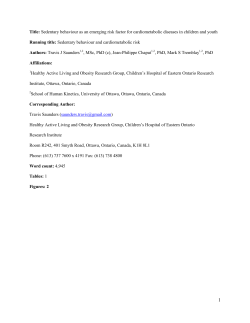 Title: Sedentary behaviour as an emerging risk factor for