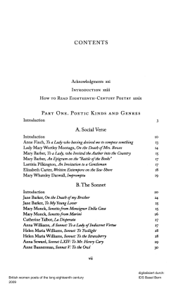 CONTENTS A. Social Verse B.The Sonnet