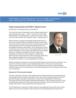 Claim Constructions In PTAB Vs. District Court