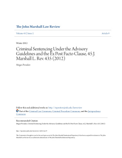 Criminal Sentencing Under the Advisory Guidelines and the Ex Post