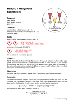 Iron(III) Thiocyanate Equilibrium - Job