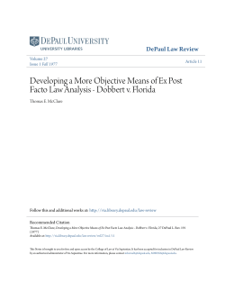 Developing a More Objective Means of Ex Post Facto Law Analysis