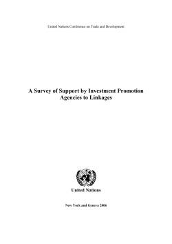 A Survey of Support by Investment Promotion Agencies to