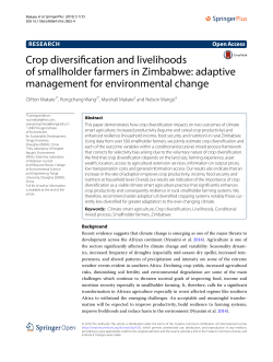 Crop diversification and livelihoods of smallholder farmers in
