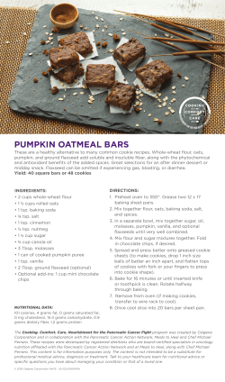 pumpkin oatmeal bars - Pancreatic Cancer Action Network