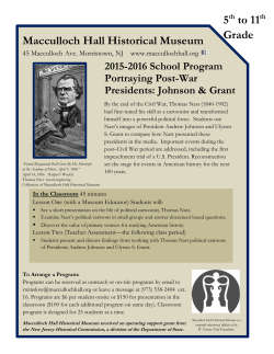 5th to 11th Grade Macculloch Hall Historical Museum