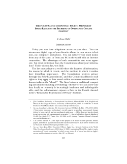 The Fog of Cloud Computing: Fourth Amendment Issues