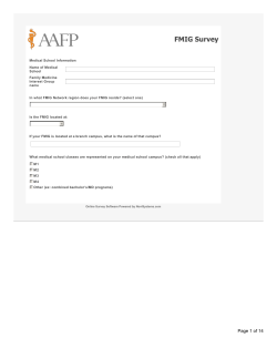 AAFP Family Medicine Interest Group (FMIG) Survey