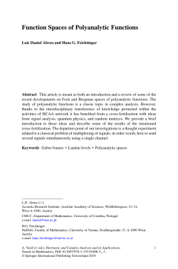 Function Spaces of Polyanalytic Functions