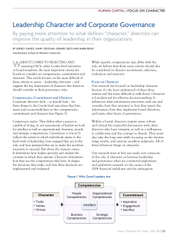 Leadership Character and Corporate Governance