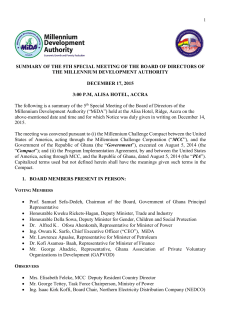 5th Special Meeting - Summary of Minutes