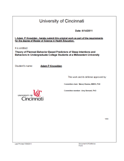 Theory of Planned Behavior Based Predictors of Sleep Intentions