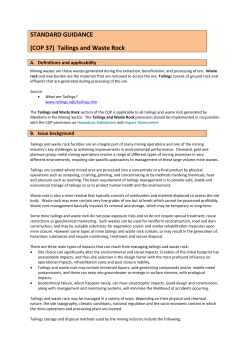 Tailings and Waste Rock - Responsible Jewellery Council