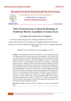 Role of Neurosecretory Cells in the Breeding, of Freshwater Bivalve