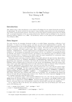 Introduction to the tm Package Text Mining in R