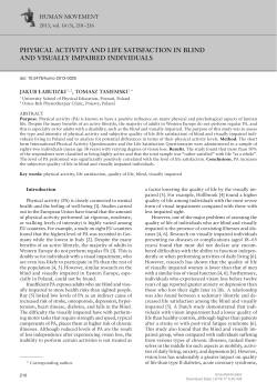 Physical activity and life satisfaction in blind and visually imPaired