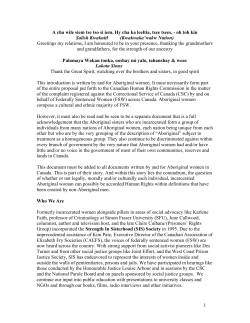 2003 Submission to the Canadian Human Rights Commission