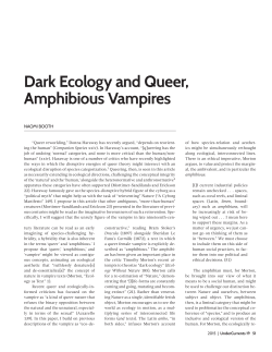 Dark Ecology and Queer, Amphibious Vampires