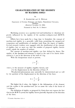 CHARACTERIZATION OF THE RIGIDITY OF MACHINE