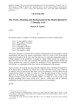 The Form, Meaning and Background of the Hymn Quoted in 1