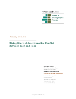 Rising Share of Americans See Conflict Between Rich and Poor