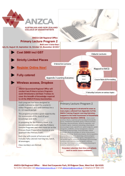 Primary Lecture Program 2