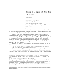 Some passages in the life of a lion