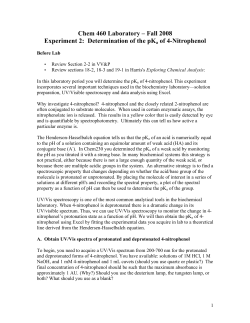 Chem 460 Laboratory &ndash; Fall 2008 Experiment 2: Determination of