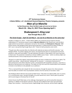 Man of La Mancha Press Release