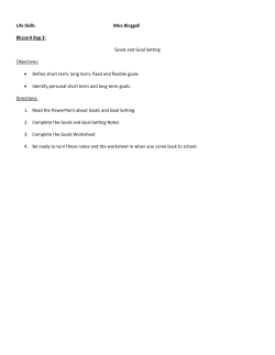 Goals and Goal Setting - Coshocton City Schools