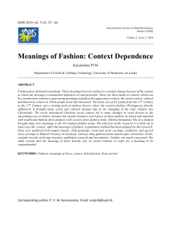 Meanings of Fashion: Context Dependence