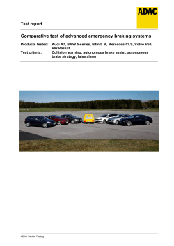 Comparative test of advanced emergency braking systems
