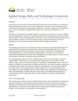 Applied Design, Skills, and Technologies Framework