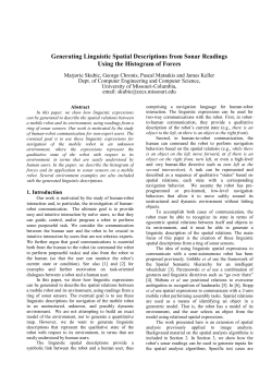 Generating Linguistic Spatial Descriptions from Sonar Readings