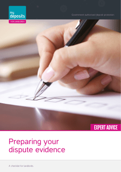 Preparing your dispute evidence