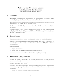 Late Stages of Stellar Evolution
