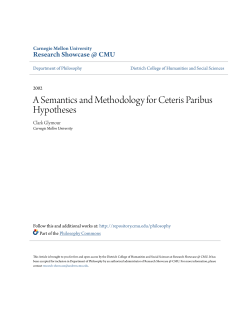A Semantics and Methodology for Ceteris Paribus Hypotheses