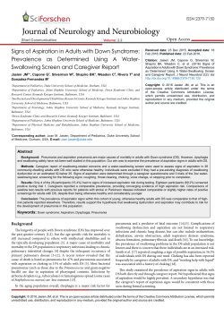 Signs of Aspiration in Adults with Down Syndrome