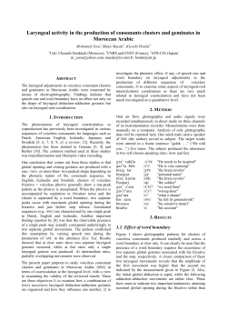 Laryngeal activity in the production of consonants clusters and