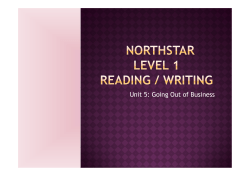 Unit 5: Going Out of Business