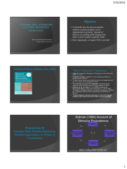 Academic Skill Acquisition in Autism: Generative Instruction