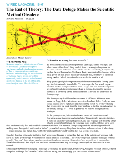 The End of Theory: The Data Deluge Makes the Scientific Method