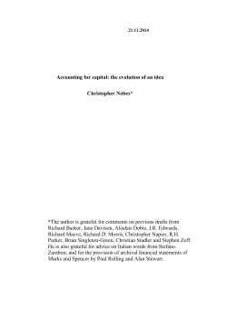Accounting for capital: the evolution of an idea