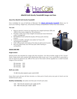 AlterG&reg; Anti-Gravity Treadmill&reg; Usage and Fees