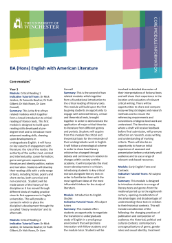 BA (Hons) English with American Literature