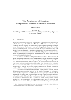 The Architecture of Meaning: Wittgenstein`s Tractatus and formal