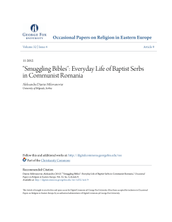 "Smuggling Bibles": Everyday Life of Baptist Serbs in Communist