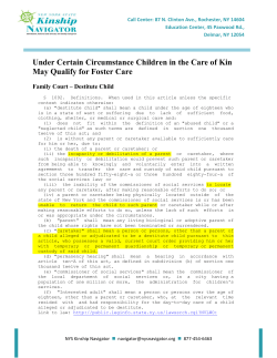 Destitute Child and Foster Care