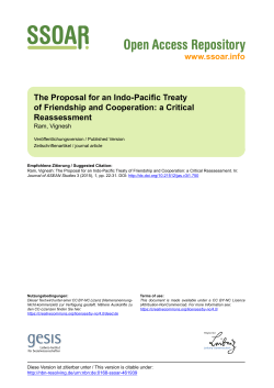The Proposal for an Indo-Pacific Treaty of Friendship and
